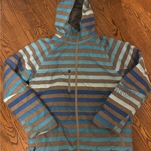 Burton Striped Blue and Brown Ski Jacket